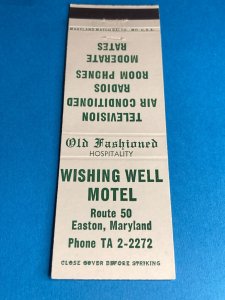 Matchbook Cover - Wishing Well Motel Easton MD Maryland MB147