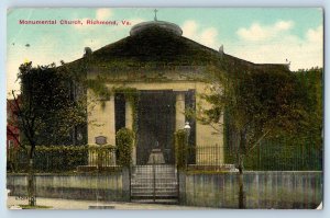 1912 Richmond Virginia Vintage Postcard Monumental Church Twelfth Broad Streets