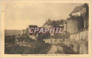 Postcard Old Vezelay Le Chemin de Ronde (in Going to Town)