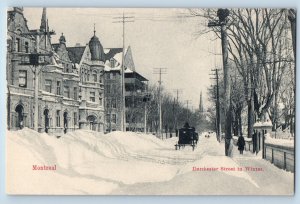 Montreal Quebec Canada Postcard Dorchester Street in Winter c1910 Antique