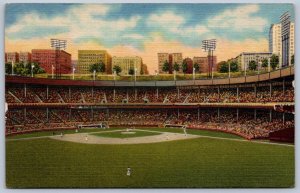 DS1/ Sports Postcard Linen 1956 Polo Grounds Baseball Stadium Giants 238