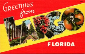 Florida Greetings From Largo Large Letter Linen