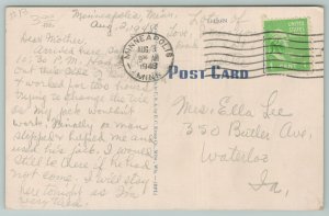 Marshalltown Iowa~Hotel Tallcorn~1940s Linen Postcard