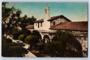 1946 San Juan Capistrano California Postcard North Building Padres Quarters Old