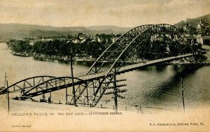 VT - Bellows Falls. New Arch Suspension Bridge