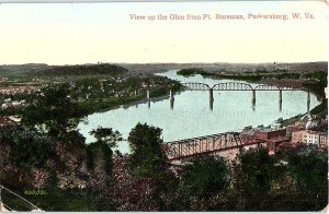 Postcard BRIDGE SCENE Parkersburg West Virginia WV AI3173