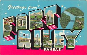 Greetings from Fort Riley, Kansas, KS, USA Large Letter 1968 Missing Stamp 