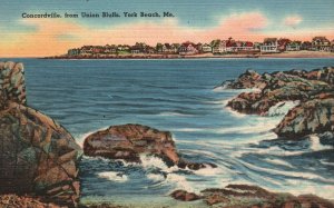 Vintage Postcard Concordville From Union Bluffs York Beach Maine Webster's Pub.