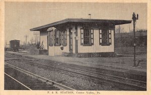 Centre Valley Pennsylvania P. & R. Station, B/W Photo Print Vintage PC U8362