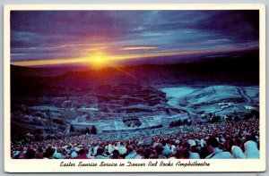 Red Rocks Colorado 1960s Postcard Easter Sunrise Service Red Rocks Amphitheatre