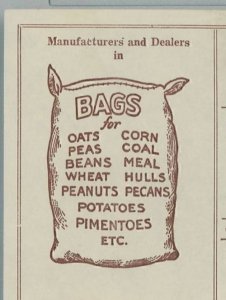 1949 Central Bag Company Plum St Macon GA 2000 5-Bushel Bags Invoice 327