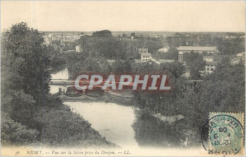 Old Postcard Niort-view Sevre Dungeon decision