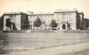 BRISTOL, Connecticut CT      HIGH SCHOOL    ca1930's Vintage B&W Postcard