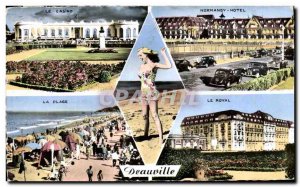 Old Postcard Deauville Beach