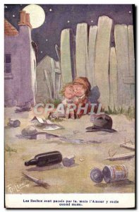 Old Postcard Fantasy Illustrator Child The Krauts are passing by