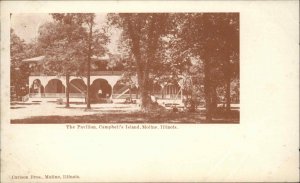 Moline Illinois IL Campbell's Island Pavilion c1910 Vintage Postcard