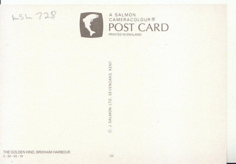 Devon Postcard - The Golden Hind - Brixham Harbour - Ref 18653A
