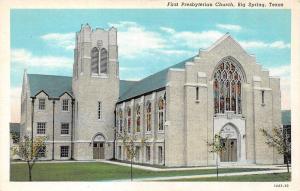BIG SPRING, TX Texas  FIRST PRESBYTERIAN CHURCH  Howard County  c1940's Postcard