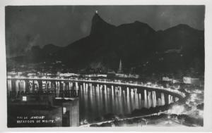 Rio De Janeiro Brazil ~ Botafogo De Noite ~  RPPC Postcard