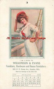 Advertising Calendar Postcard, Wilkonson & Evans Furniture Store, Sapulpa OK