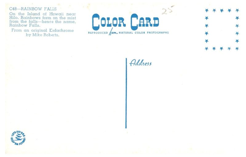 Rainbow Falls near Hilo Hawaii Postcard