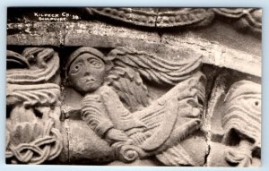 RPPC KILPECK Church sculpture HEREFORDSHIRE UK W.A. Call Postcard