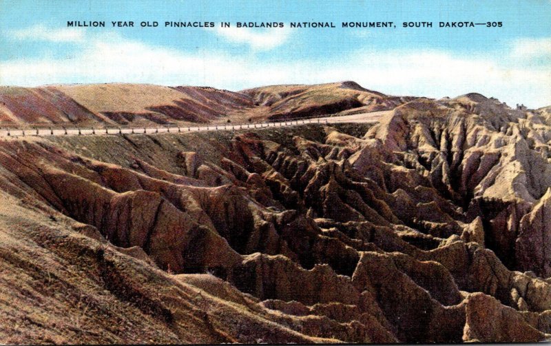 South Dakota Badlands National Monument Million Year Old Pinnacles 1949