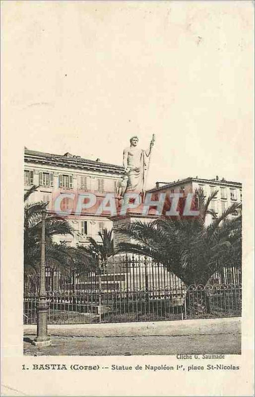 CPA Bastia - Statue de Napoleon 1er  place de St-Nicolas