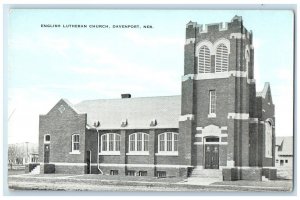 c1940 Exterior View English Lutheran Church Davenport Nebraska Antique Postcard
