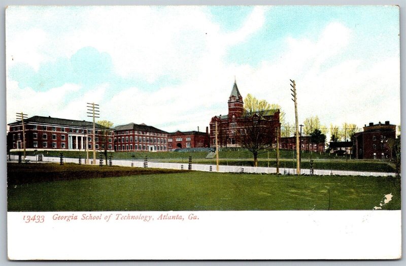 Vtg Atlanta GA Georgia School of Technology Campus 1900s Old View Postcard
