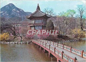 Postcard Modern Seoul Korea Kyangwoon Ieong Pavilion at Palace Gyeongbog