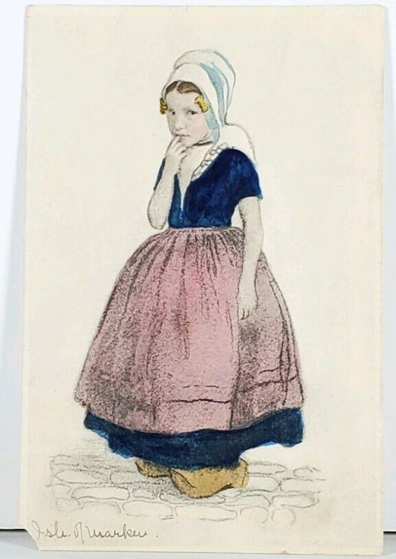 Aritist Signed Hand Colored Dutch Girl M.M. Vienne Postcard J17