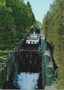 Norway Vrangfoss Locks On The Bandak Canal Vintage Postcard BS.26