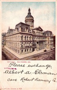 Maryland Baltimore City Hall 1906