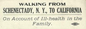 Schenectady NEW YORK 1913 CROSS-COUNTRY WALKER Walkers FENTON San Francisco 