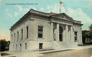 c1910 Postcard; Government Building, Wabash IN Noble Twp. Wabash County unposted