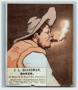 1880's-90's J.L. Boardman Baker People Smoking Cigars Charlestown Lot Of 4 P200