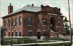 Public Library Collingwood Ontario c1907 ES Brown Postcard F27