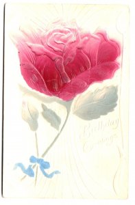Silkscreen Rose, With Postcard Advertising on Back, Deltiology