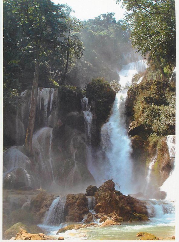 Postcard Asia Laos Luang Phra Bang Chute de Kuang Si waterfall
