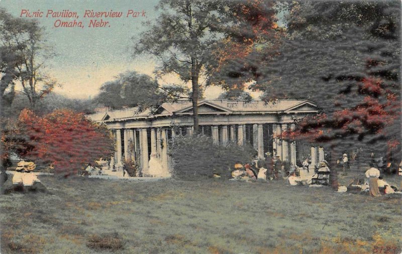 OMAHA, Nebraska NE  HANSCOM PARK~Gardens & RIVERVIEW PARK~Pavilion *2* Postcards