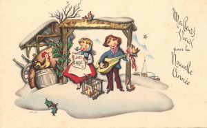 Holidays & celebrations seasonal greeting Christmas New Year music mandolin bird