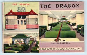 WASHINGTON, DC ~ The DRAGON CHINESE RESTAURANT  c1940s  Linen  Postcard