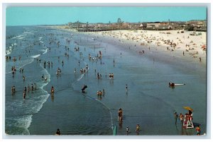 c1960's Beach Looking South From Hunts Pier Wildwood By The Sea NJ Postcard