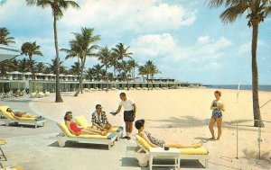 Florida FL   BOCA RATON HOLTE & CABANA SUN CLUB  Beach Bar Service  Postcard