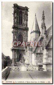 Nevers Old Postcard The cathedral L & # 39eglise Saint Cyr steeple