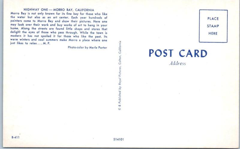 MORRO BAY, CA  California  STREET SCENE Variety Store   c1950s Cars  Postcard