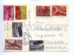 192777 LICHTENSTEIN Schloss Vaduz Vintage RPPC w/ many stamps