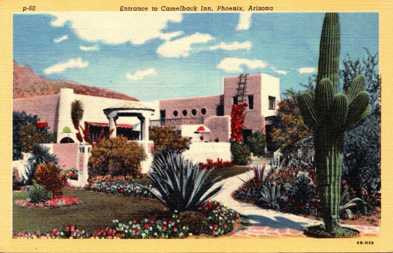 Arizona Phoenix Entrance To Camelback Inn Curteich