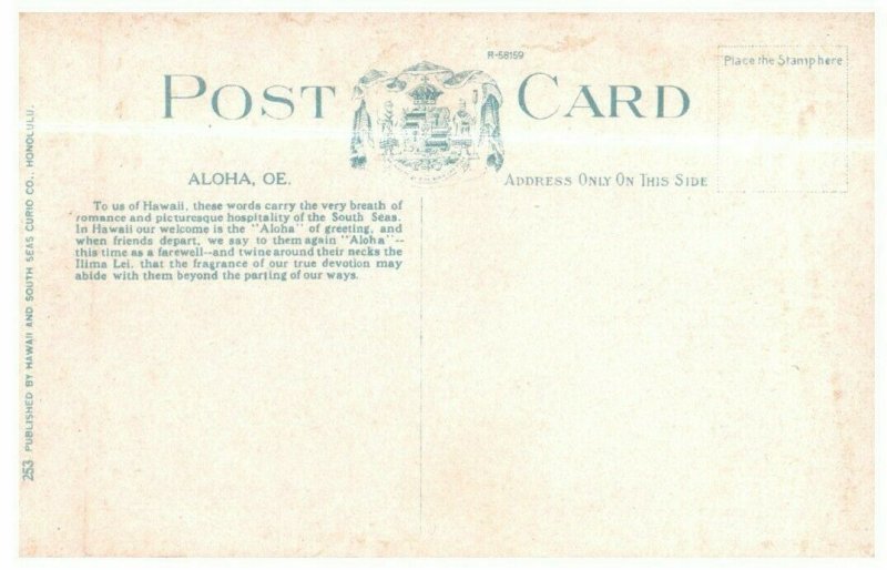 Aloha OE Until We Meet Again Song Lyrics Beach Hawaii Postcard